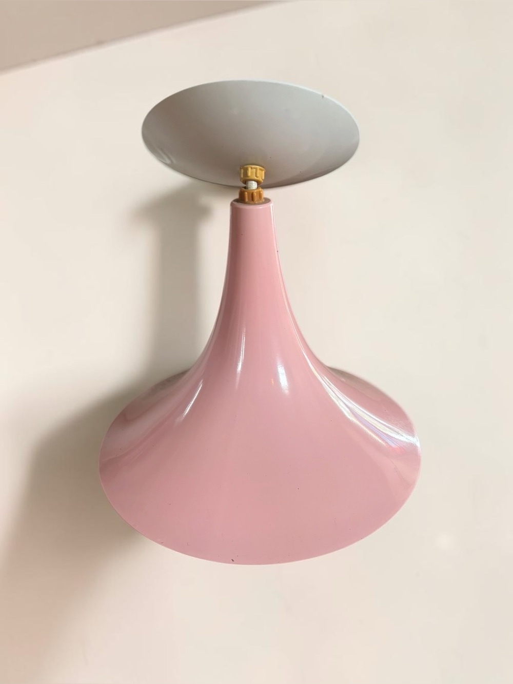 Vintage Pink Mid Century Modern Pendant Ceiling Light Shade 8"